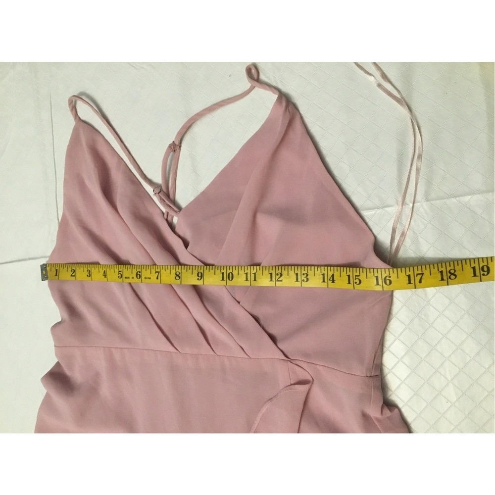 Astr Soft Pink Ruffle Wrap Maxi Dress Spaghetti Strap Size L Like New - Picture 5 of 11